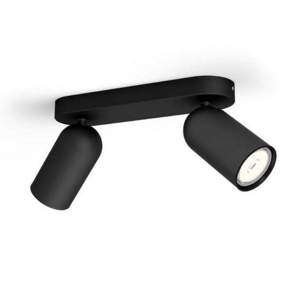 Regleta de 2 Focos Orientables PONGEE Negro IP20 | LeonLeds
