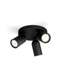 Regleta de 3 Focos de Techo Orientables PONGEE Negro IP20 | LeonLeds