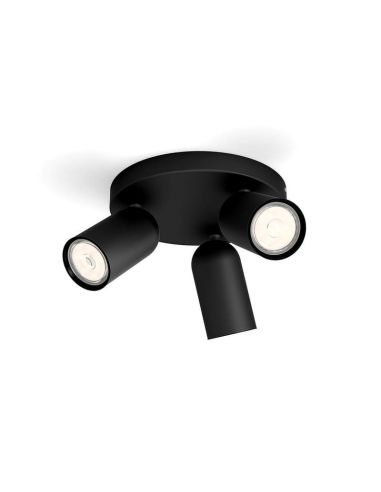 Faixa de luz de teto ajustável com 3 pontos PONGEE Black IP20 | Leon Leds-Led ...