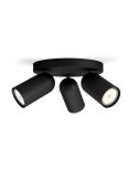 Regleta de 3 Focos de Techo Orientables PONGEE Negro IP20 | LeonLeds