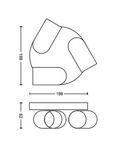 Regleta de 3 Focos de Techo Orientables PONGEE Negro IP20 | LeonLeds