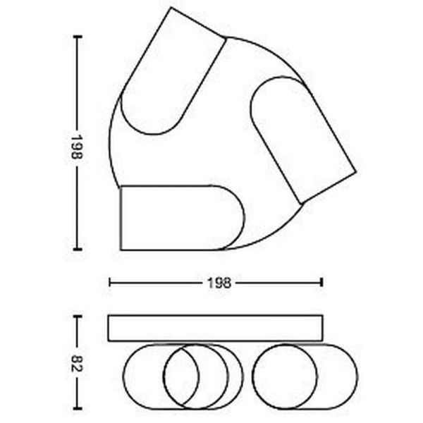 Regleta de 3 Focos de Techo Orientables PONGEE Negro IP20 | LeonLeds