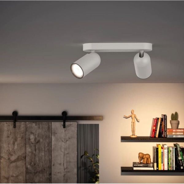 Regleta de 2 Focos Orientables PONGEE Color Blanco IP20 | LeonLeds