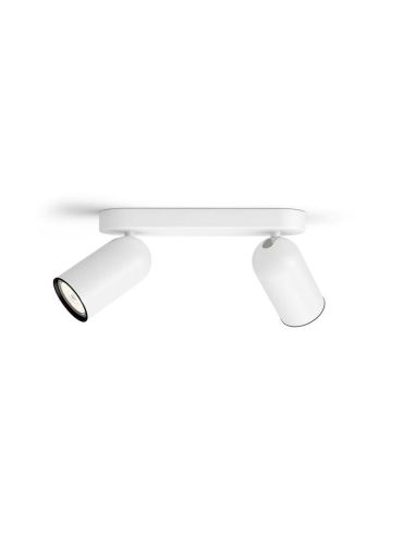 Regleta de 2 Focos Orientables PONGEE Color Blanco IP20 | LeonLeds