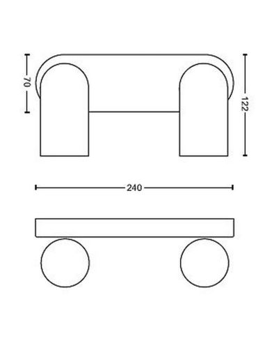 Bandeau orientable 2 spots PONGEE Blanc IP20 | LeonLeds