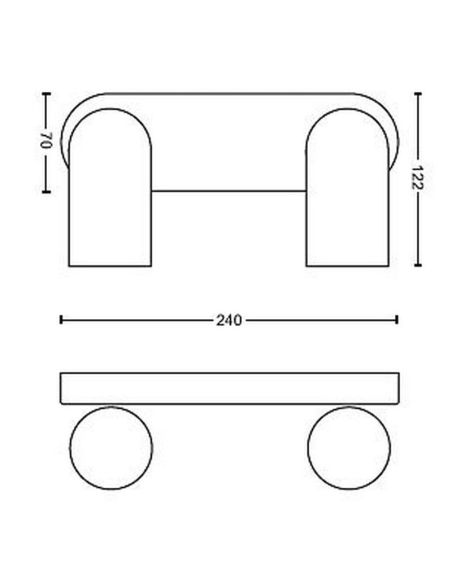Bandeau orientable 2 spots PONGEE Blanc IP20 | LeonLeds