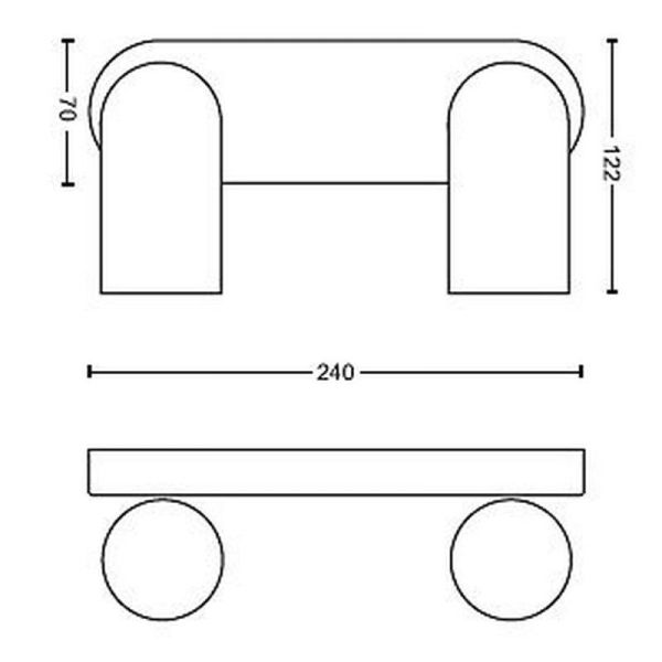 Regleta de 2 Focos Orientables PONGEE Color Blanco IP20 | LeonLeds