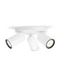 Regleta de 3 Focos de Techo Orientables PONGEE Blanco | LeonLeds