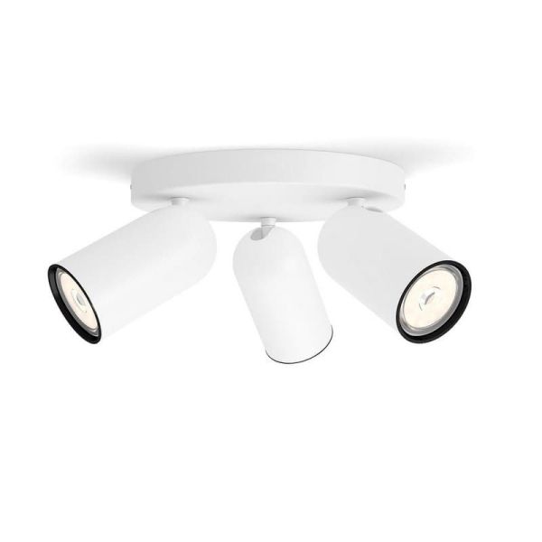 Regleta de 3 Focos de Techo Orientables PONGEE Blanco | LeonLeds
