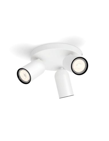 Faixa de luz de teto ajustável com 3 pontos PONGEE branca | Leon Leds-Led ...