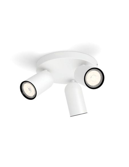 Faixa de luz de teto ajustável com 3 pontos PONGEE branca | Leon Leds-Led ...