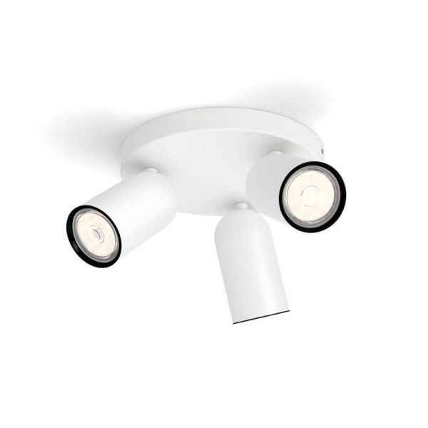 Regleta de 3 Focos de Techo Orientables PONGEE Blanco | LeonLeds