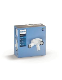 Regleta de 3 Focos de Techo Orientables PONGEE Blanco | LeonLeds 2