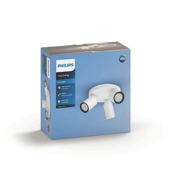 Plafonnier réglable à 3 spots PONGEE blanc | LeonLeds