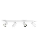Regleta de 4 Focos Orientables Techo/Pared PONGEE Blanco | LeonLeds