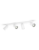 Regleta de 4 Focos Orientables Techo/Pared PONGEE Blanco | LeonLeds