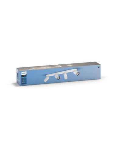 Regleta de 4 Focos Orientables Techo/Pared PONGEE Blanco | LeonLeds