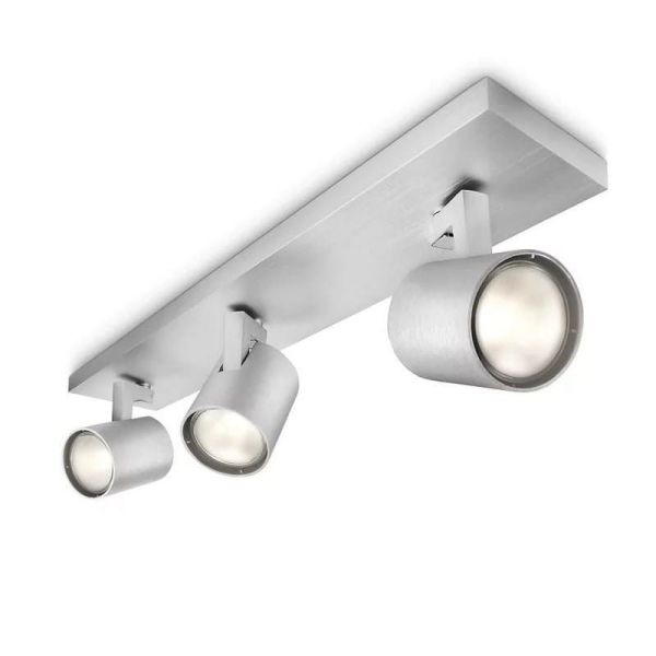 Regleta de 3 Focos Orientables RUNNER Aluminio Techo/Pared | LeonLeds