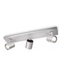 Barrette de 3 Spots Orientables RUNNER Aluminium Plafond/Mur | LéonLeds