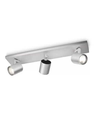 Regleta de 3 Focos Orientables RUNNER Aluminio Techo/Pared | LeonLeds