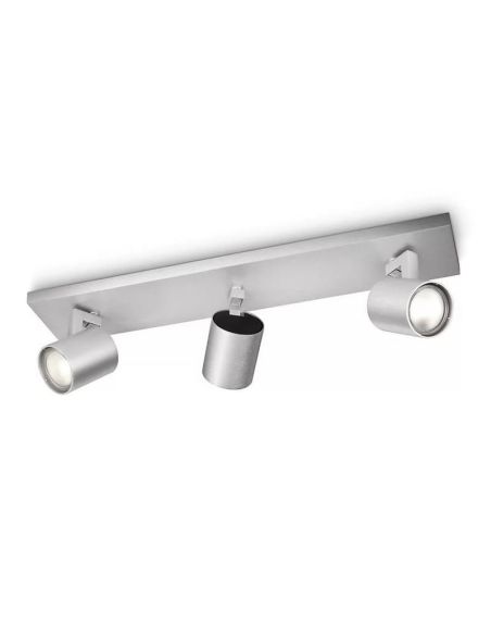 Barrette de 3 Spots Orientables RUNNER Aluminium Plafond/Mur | LéonLeds