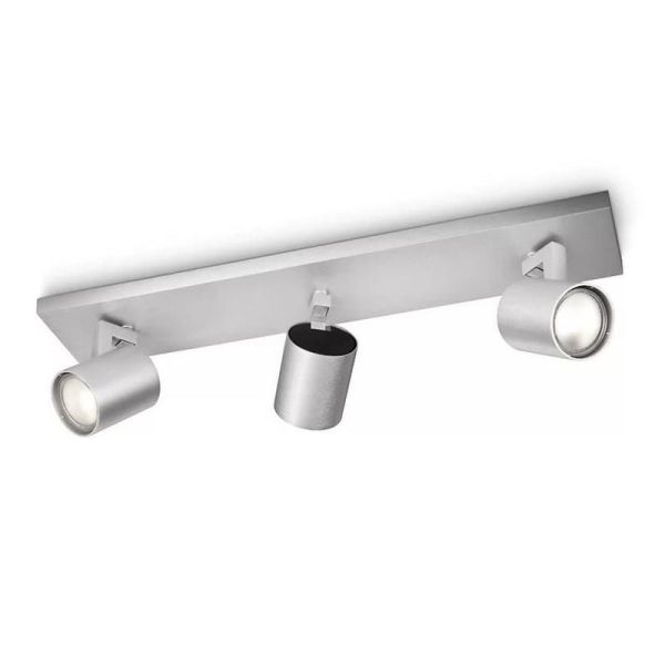 Regleta de 3 Focos Orientables RUNNER Aluminio Techo/Pared | LeonLeds