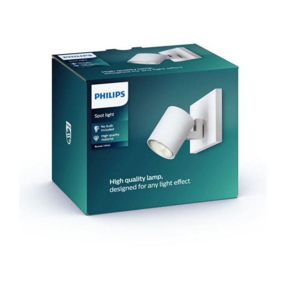 Foco ajustável de teto/parede RUNNER branco para interior | LeonLeds