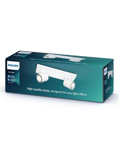 Regleta 2 Focos Orientables RUNNER Blanco Techo/Pared | LeonLeds