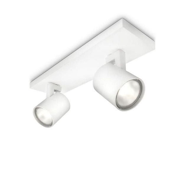 Regleta 2 Focos Orientables RUNNER Blanco Techo/Pared | LeonLeds