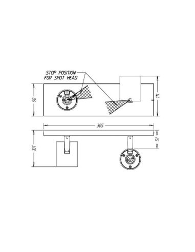 Regleta 2 Focos Orientables RUNNER Blanco Techo/Pared | LeonLeds