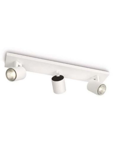 Regleta 3 Focos Orientables RUNNER Blanco para Techo/Pared | LeonLeds