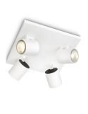Regleta 4 Focos cabezales Orientables Techo/Pared RUNNER Blanco | LeonLeds