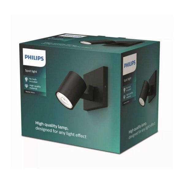 Foco Orientable Techo/Pared RUNNER Color Negro para interior | LeonLeds
