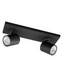 Regleta 2 Focos Orientables RUNNER Negro Techo/Pared | LeonLeds