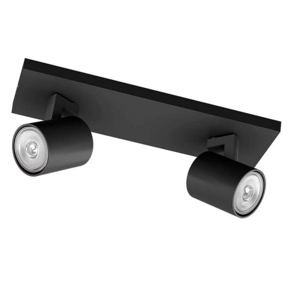 Regleta 2 Focos Orientables RUNNER Negro Techo/Pared | LeonLeds