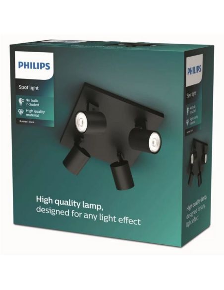 Regleta 4 Focos cabezales Orientables Techo/Pared RUNNER| LeonLeds