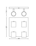Regleta 4 Focos cabezales Orientables Techo/Pared RUNNER| LeonLeds