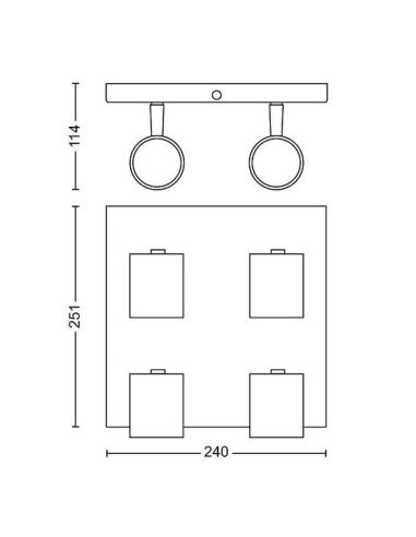 Regleta 4 Focos cabezales Orientables Techo/Pared RUNNER| LeonLeds