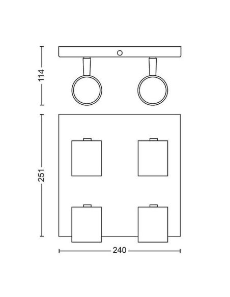 Regleta 4 Focos cabezales Orientables Techo/Pared RUNNER| LeonLeds