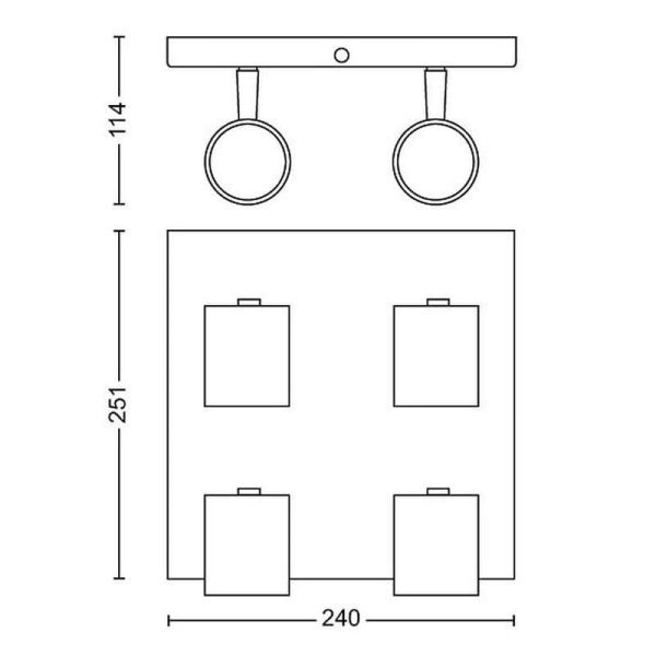 Strip avec 4 spots orientables pour plafond/mur RUNNER | LéonLeds