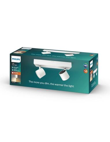 Regleta 2 Focos LED Orientables STAR Regulable IP20 Montaje Fácil | LeonLeds