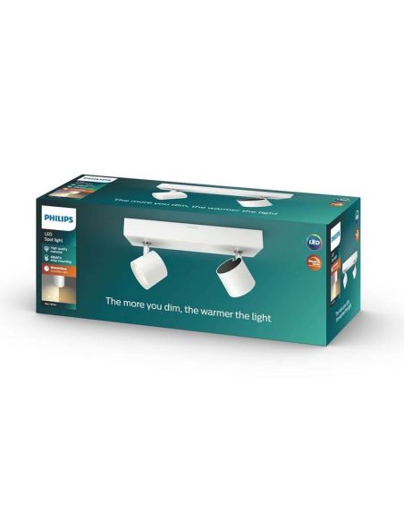 Regleta 2 Focos LED Orientables STAR Regulable IP20 Montaje Fácil | LeonLeds