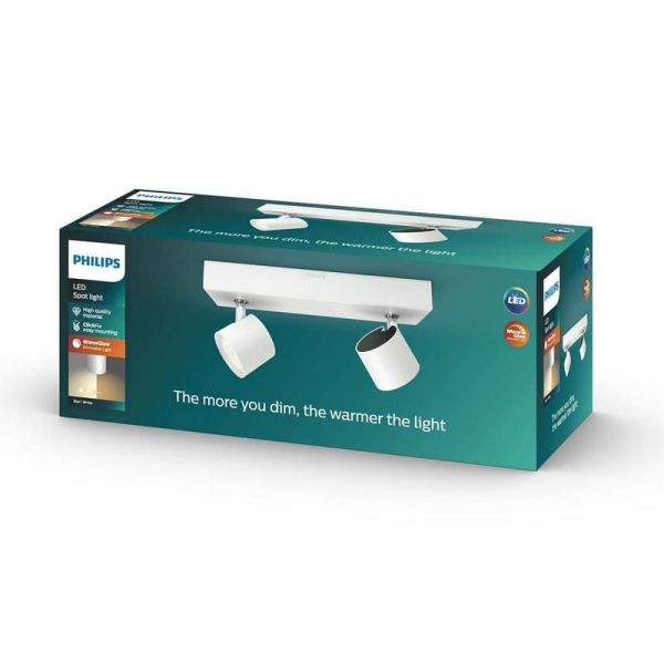 Regleta 2 Focos LED Orientables STAR Regulable IP20 Montaje Fácil | LeonLeds