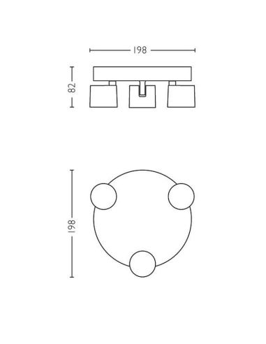 Regleta LED 3 Focos Regulables STAR Orientable IP20 Techo/Pared | LeonLeds