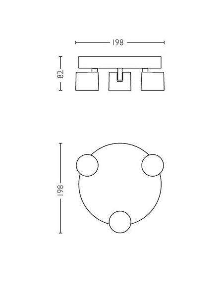 Regleta LED 3 Focos Regulables STAR Orientable IP20 Techo/Pared | LeonLeds