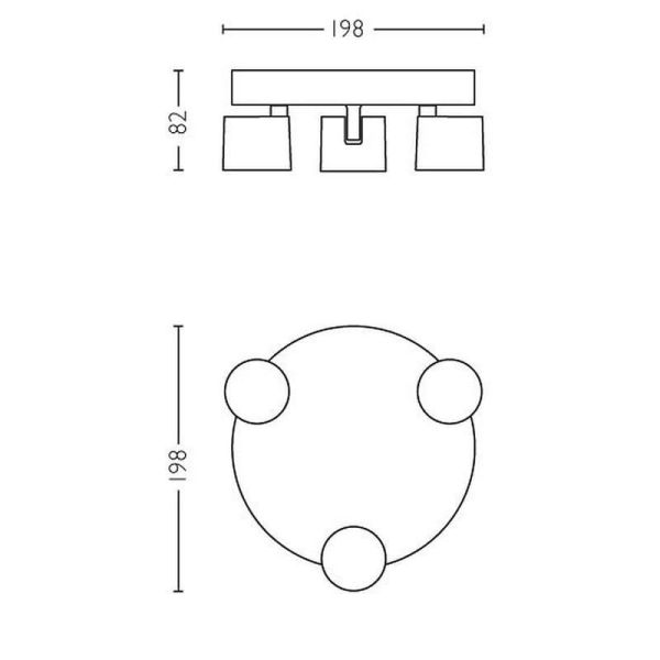 Regleta LED 3 Focos Regulables STAR Orientable IP20 Techo/Pared | LeonLeds