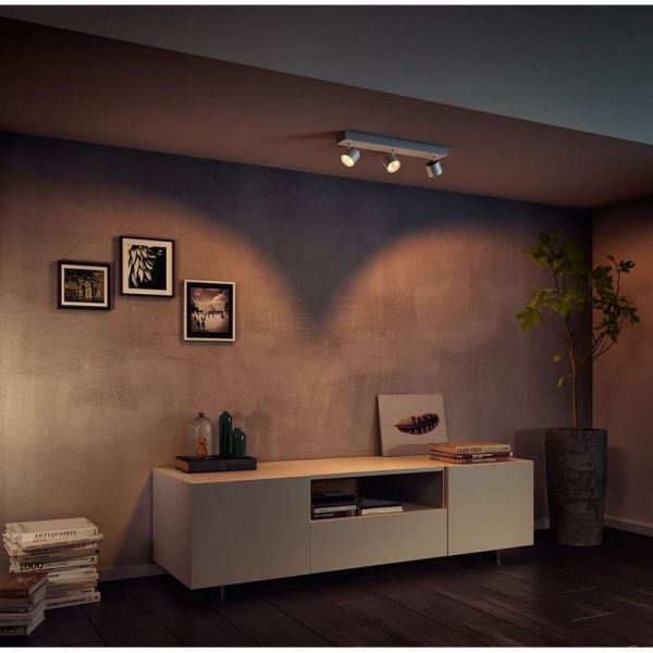Regleta LED 3 Focos Regulables STAR Orientable IP20 Techo/Pared | LeonLeds