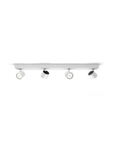 Regleta de 4 Focos LED Regulables STAR Blanco Orientables | LeonLeds