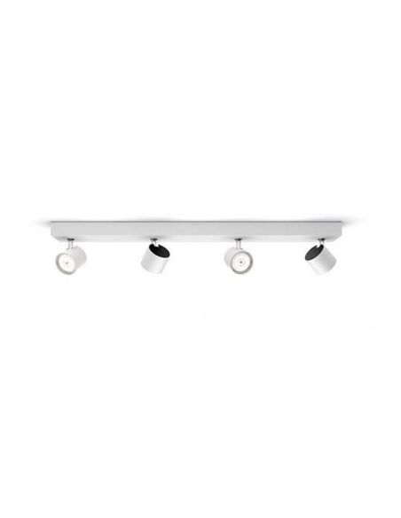 Regleta de 4 Focos LED Regulables STAR Blanco Orientables | LeonLeds