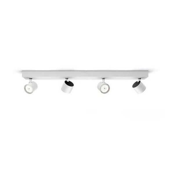 Regleta de 4 Focos LED Regulables STAR Blanco Orientables | LeonLeds